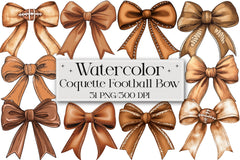 Coquette Football Bow Clipart Bundle - CraftNest - Digital Crafting and Art