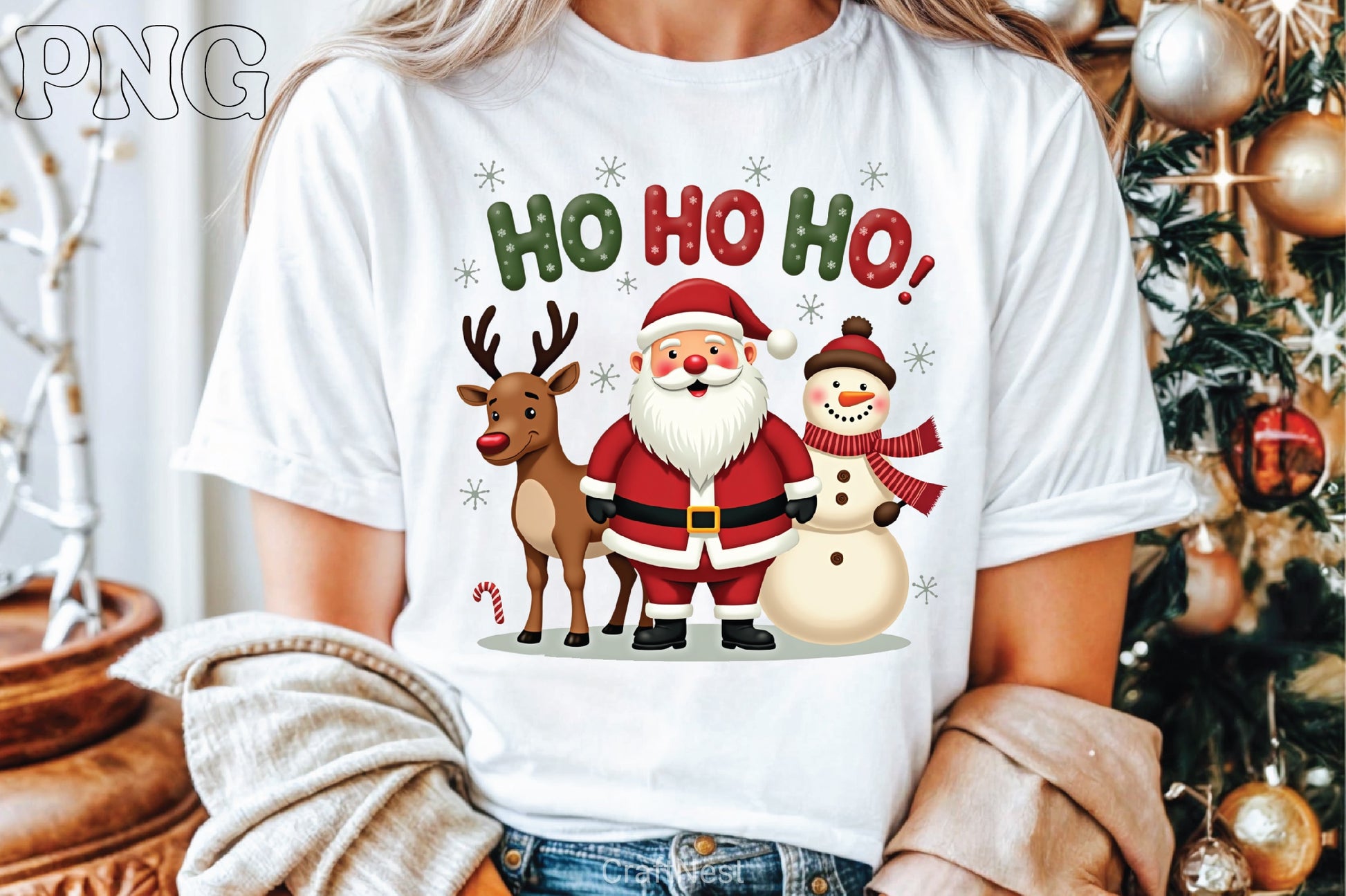 Funny Christmas Santa Reindeer Clipart Bundle - CraftNest - Digital Crafting and Art