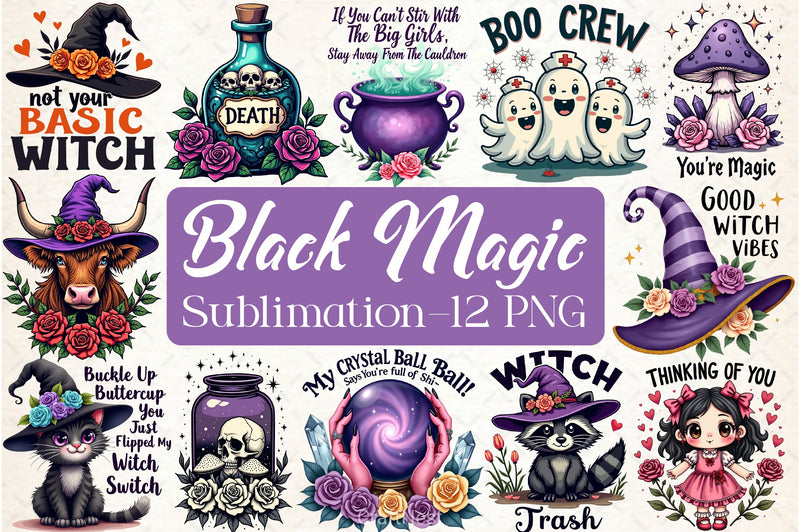Black Magic Clipart Bundle - CraftNest - Digital Crafting and Art