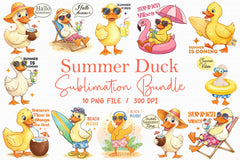 Summer Duck Clipart Bundle - CraftNest - Digital Crafting and Art
