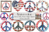 4th of July Peace Sign Clipart Bundle
