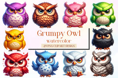 Grumpy Owl Clipart Bundle - CraftNest - Digital Crafting and Art