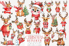 Quirky Funny Christmas Reindeer Clipart Bundle - CraftNest - Digital Crafting and Art