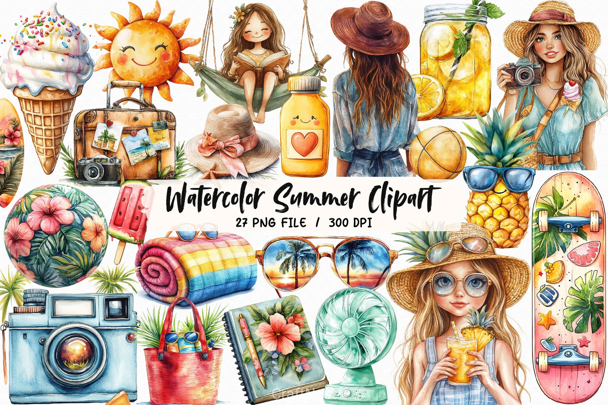 Summer Vacation Clipart Bundle 1 - CraftNest - Digital Crafting and Art