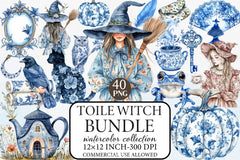 Toile Witch Clipart Bundle - CraftNest - Digital Crafting and Art