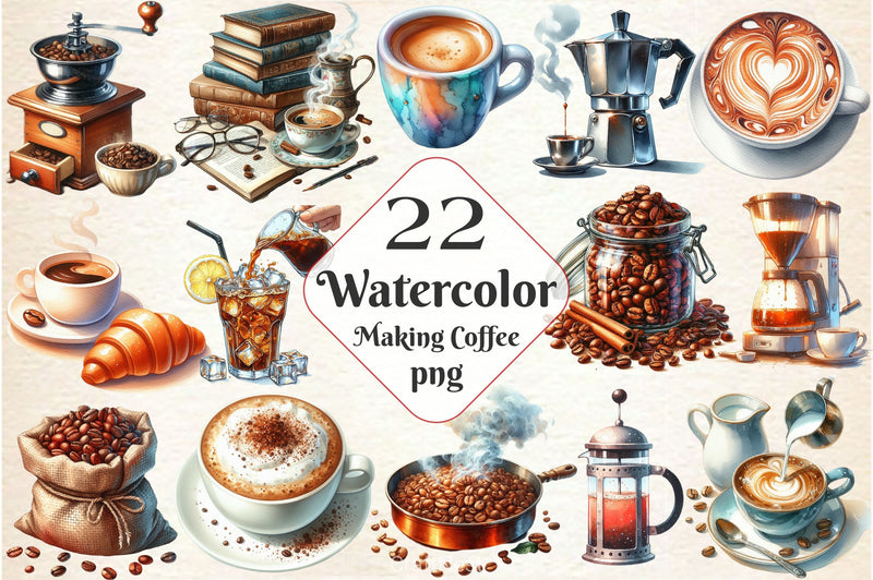 Making Coffee Clipart Bundle 2 - CraftNest - Digital Crafting and Art
