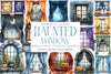 Cute Haunted Window Views Clipart Bundle