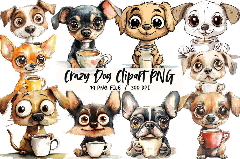 Crazy Dog Clipart Bundle - CraftNest - Digital Crafting and Art
