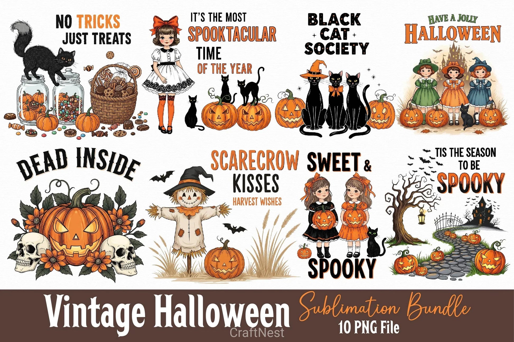 Vintage Halloween Clipart Bundle 4 - CraftNest - Digital Crafting and Art