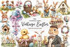 Vintage Easter Illustrations Clipart Bundle
