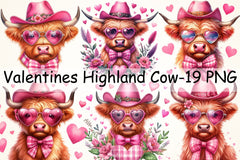 Valentine's Highland Cow Clipart Bundle 6 - CraftNest - Digital Crafting and Art
