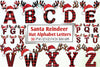 Santa Reindeer Hat Alphabet Clipart Bundle