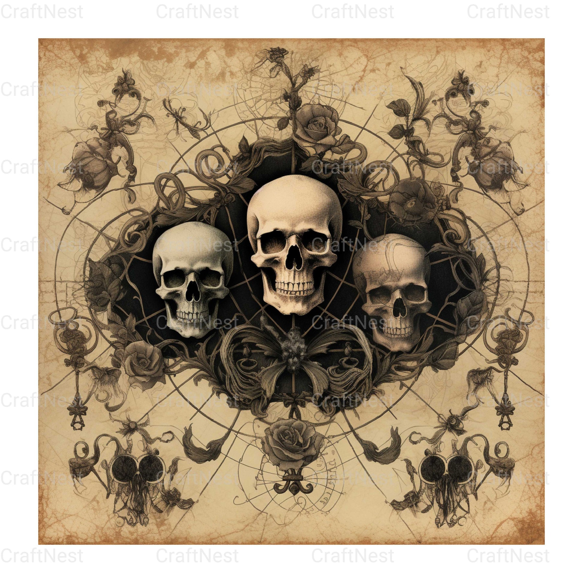 Halloween Damask Clipart Bundle - CraftNest - Digital Crafting and Art