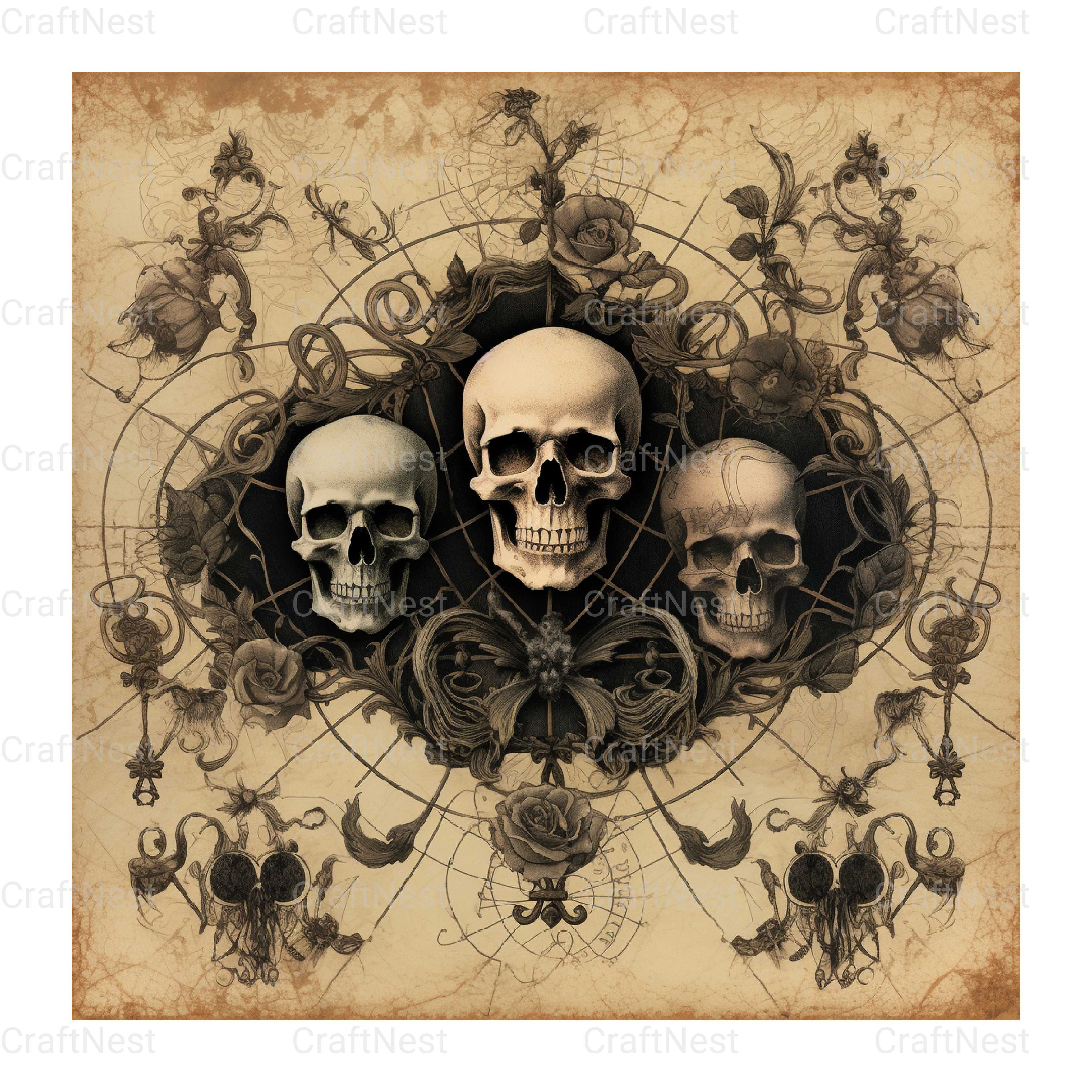 Halloween Damask Clipart Bundle - CraftNest - Digital Crafting and Art