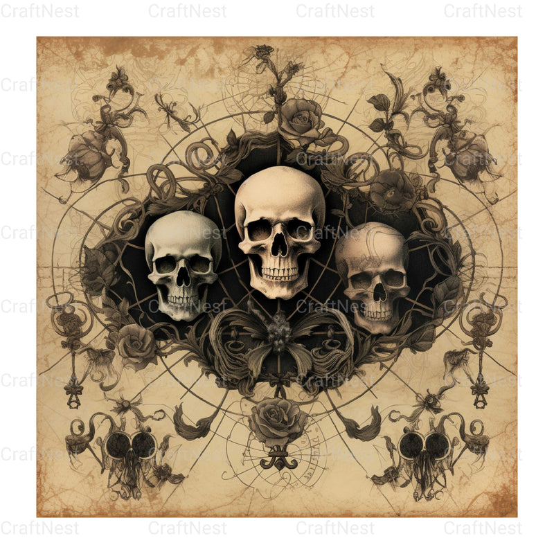 Halloween Damask Clipart Bundle - CraftNest - Digital Crafting and Art