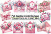 Pink Valentine Crochet Envelopes Clipart Bundle