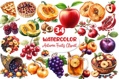 Autumn Fruits Clipart Bundle 5 - CraftNest - Digital Crafting and Art