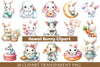 Kawaii Bunny Clipart Bundle