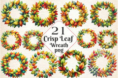 Crisp Leaf Wreath Clipart Bundle - CraftNest - Digital Crafting and Art
