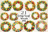 Crisp Leaf Wreath Clipart Bundle