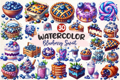 Summer Blueberry Sweet Clipart Bundle 2 - CraftNest - Digital Crafting and Art