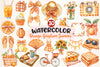 Orange Gingham Summer Clipart Bundle