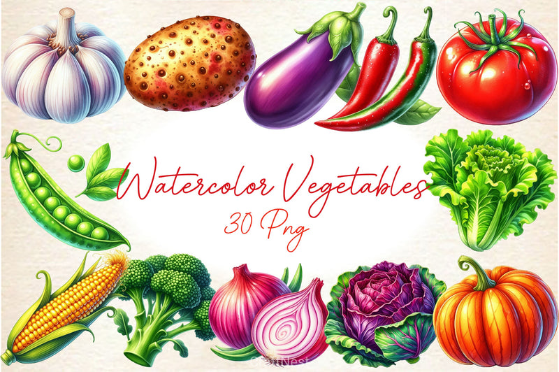 Vegetables Clipart Bundle 4 - CraftNest - Digital Crafting and Art