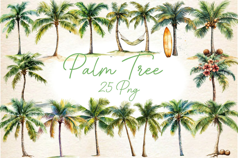 Summer Palm Tree Clipart Bundle 2 - CraftNest - Digital Crafting and Art