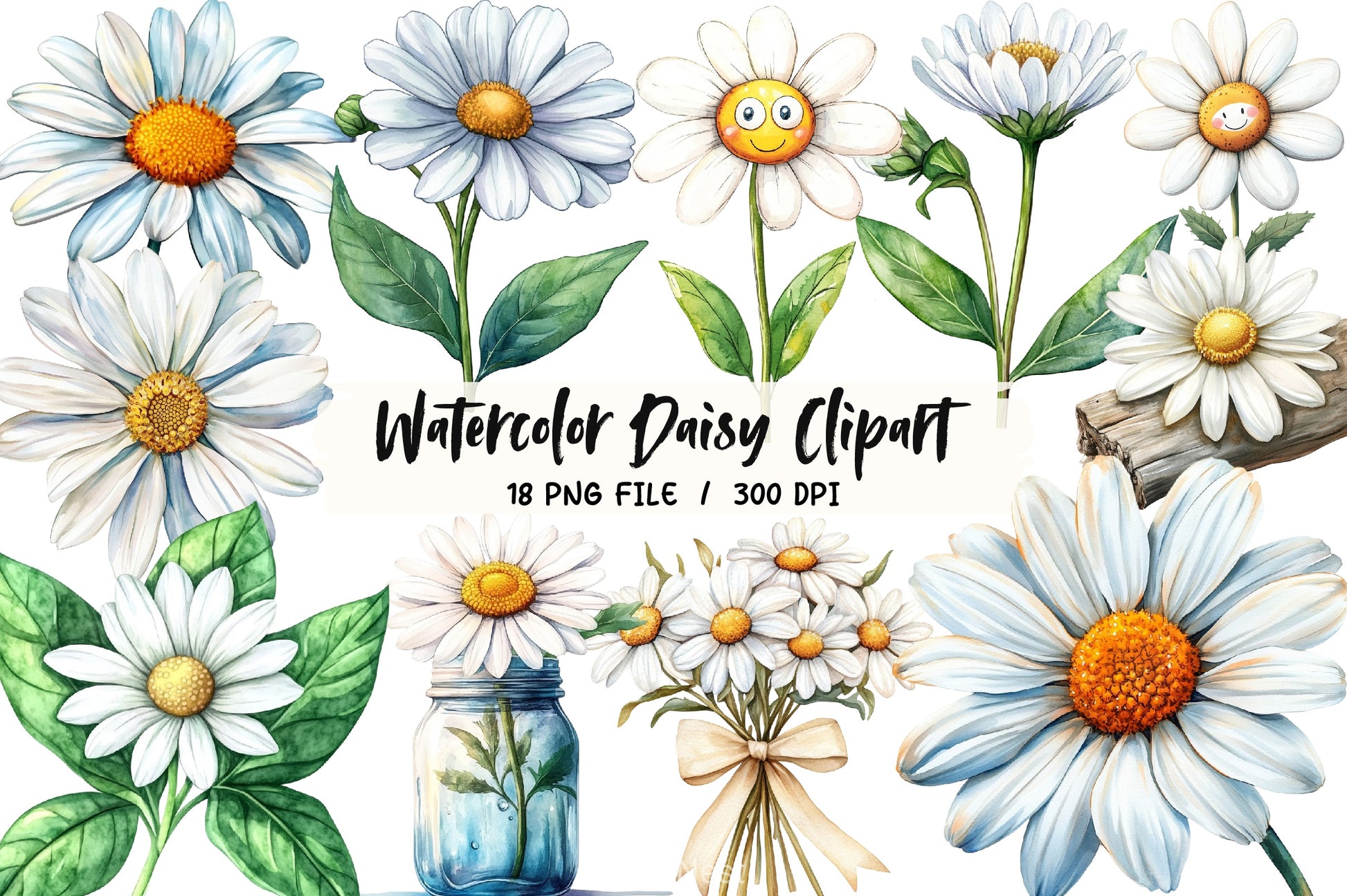 Daisy Clipart Bundle 2 - CraftNest - Digital Crafting and Art