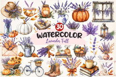 Lavender Fall Clipart Bundle 2 - CraftNest - Digital Crafting and Art