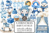 Baby's 1st Blue Christmas Clipart Bundle