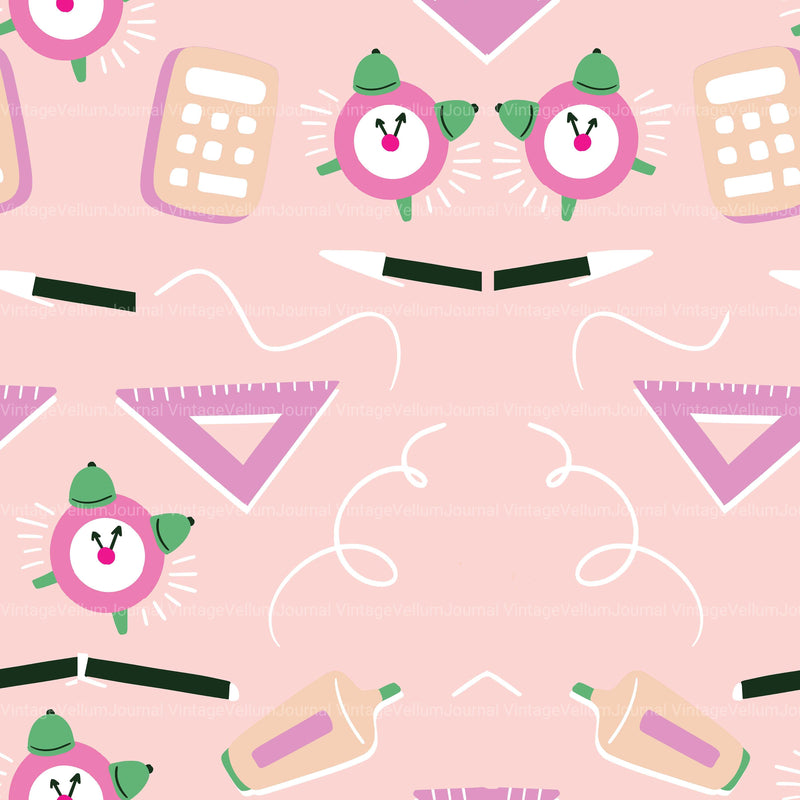 Back to School Seamless Digital Paper - CraftNest - Digital Crafting and Art