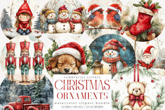 Vintage Christmas Ornaments Clipart Bundle 99 - CraftNest - Digital Crafting and Art