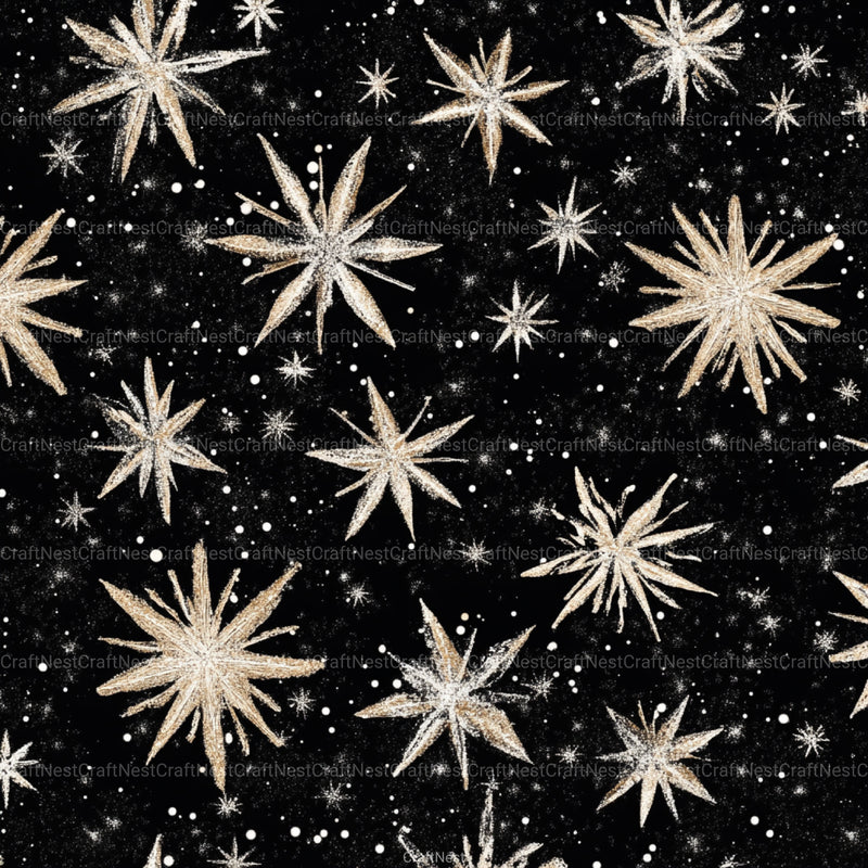 Stars & Snowflakes Winter Glitter Clipart Bundle - CraftNest - Digital Crafting and Art