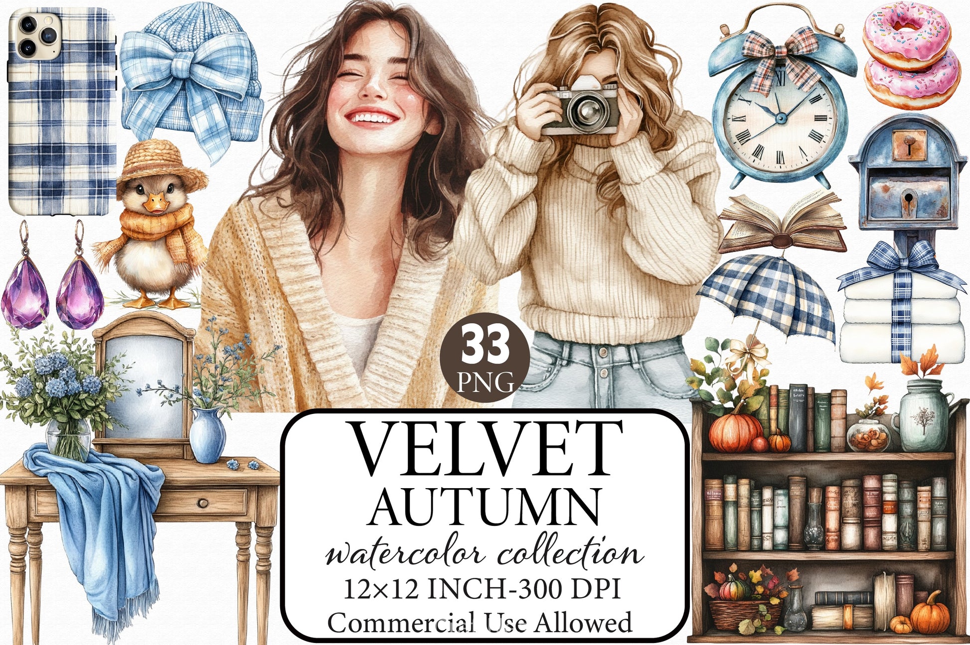 Velvet Autumn Clipart Bundle - CraftNest - Digital Crafting and Art