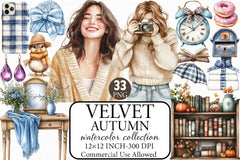 Velvet Autumn Clipart Bundle - CraftNest - Digital Crafting and Art