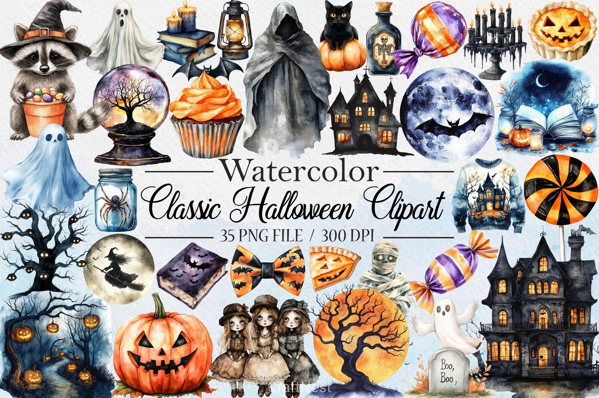 Classic Halloween Clipart Bundle - CraftNest - Digital Crafting and Art