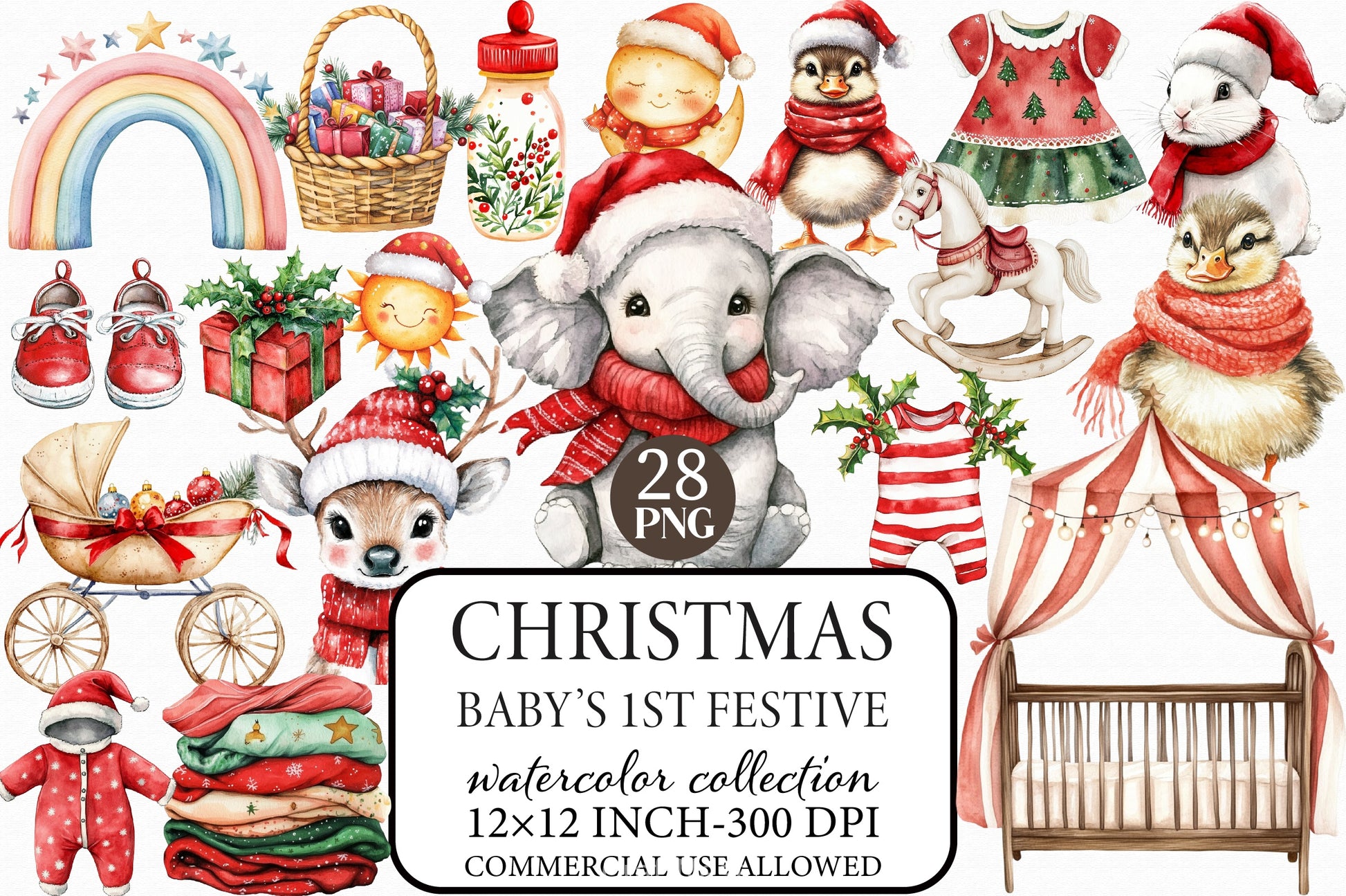Baby's 1st Christmas Clipart Bundle - CraftNest - Digital Crafting and Art