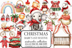 Baby's 1st Christmas Clipart Bundle - CraftNest - Digital Crafting and Art