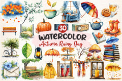 Autumn Rainy Day Clipart Bundle 2 - CraftNest - Digital Crafting and Art