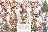Funny Reindeer Christmas Clipart Bundle 8