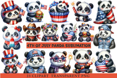 4th of July Panda Sublimation Clipart - CraftNest - Digital Crafting and Art