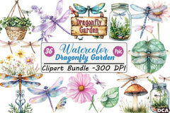 Summer Dragonfly Garden Clipart Bundle - CraftNest - Digital Crafting and Art