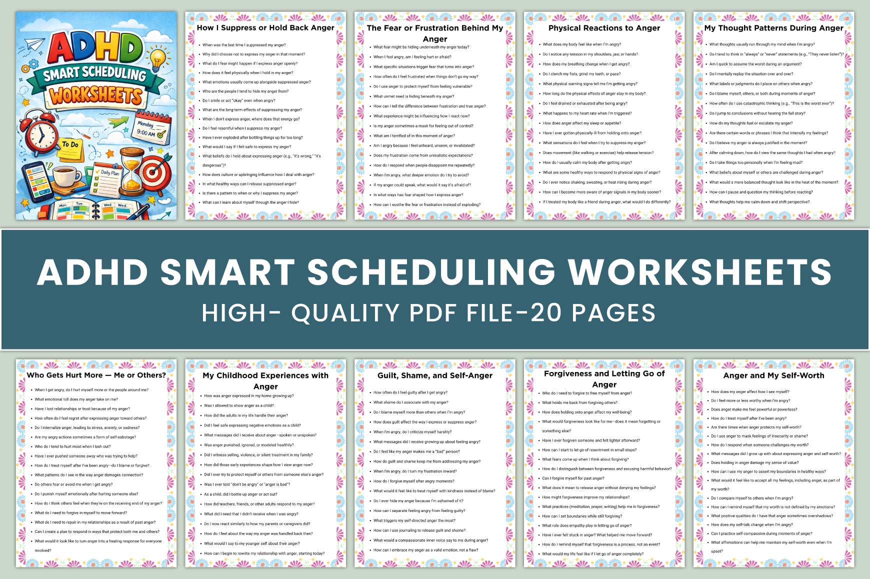 ADHD Smart Scheduling Worksheets Book