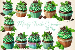 Minty Fresh Cupcake Clipart Bundle - CraftNest - Digital Crafting and Art