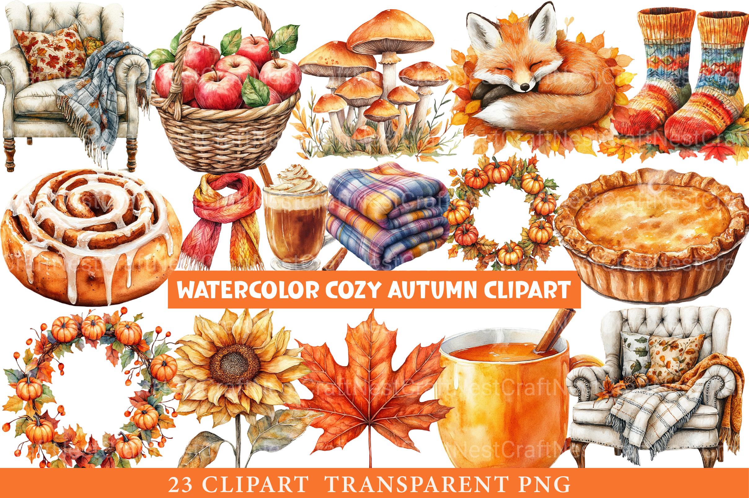 Cozy Autumn Clipart Bundle - CraftNest - Digital Crafting and Art
