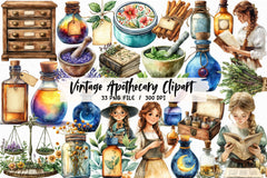 Vintage Apothecary Clipart Bundle - CraftNest - Digital Crafting and Art