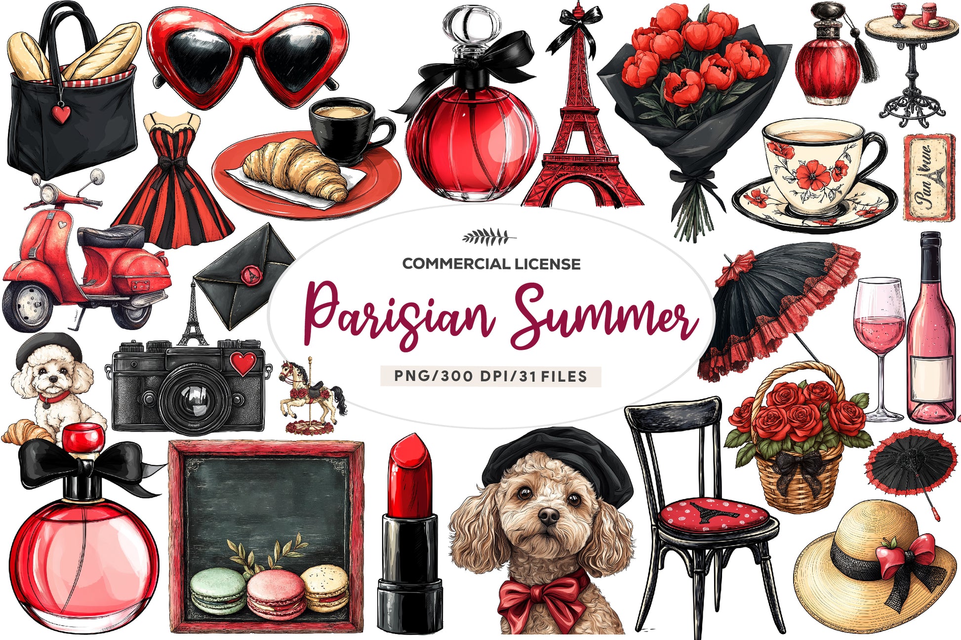 Parisian Summer Clipart Bundle 1 - CraftNest - Digital Crafting and Art