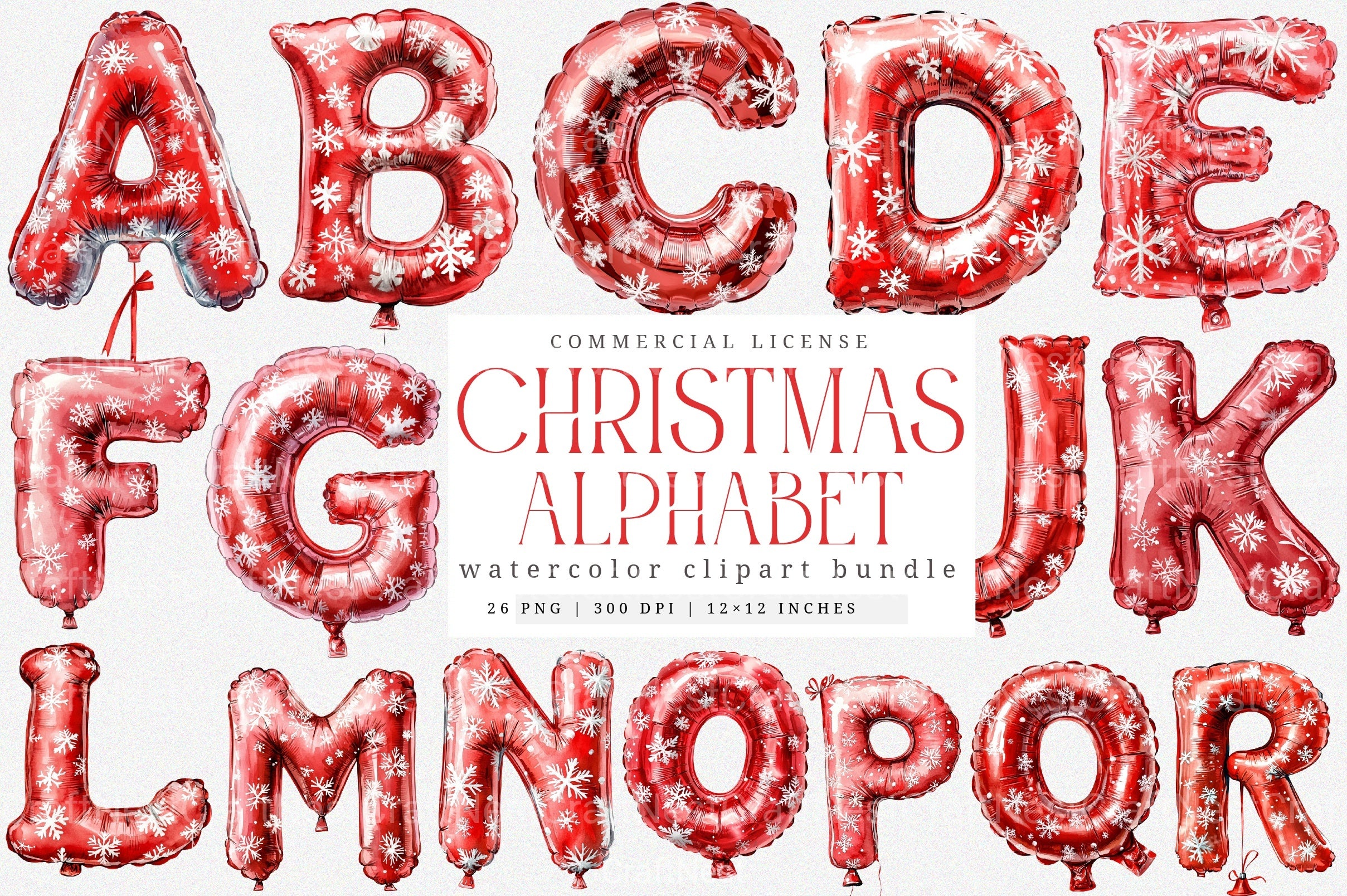 Christmas Alphabet Clipart Bundle 7 - CraftNest - Digital Crafting and Art