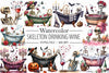 Skeleton Drinking Wine Clipart Bundle